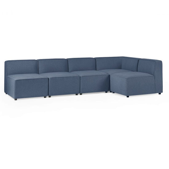 Lago Linen Fabric Combination Corner Sofa In Blue