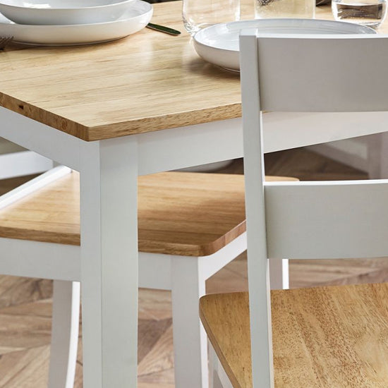 Linwood Small Wooden Dining Table In Natural And White