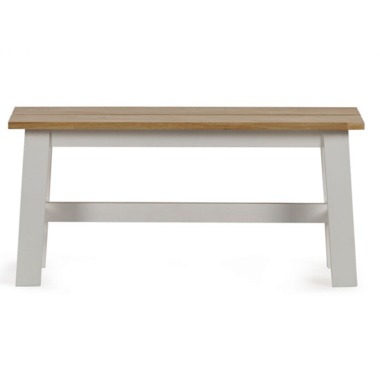 Linwood Small Wooden Dining Bench In Natural And White