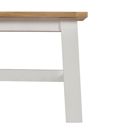 Linwood Small Wooden Dining Bench In Natural And White