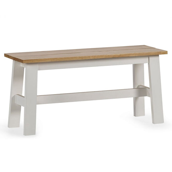 Linwood Small Wooden Dining Bench In Natural And White