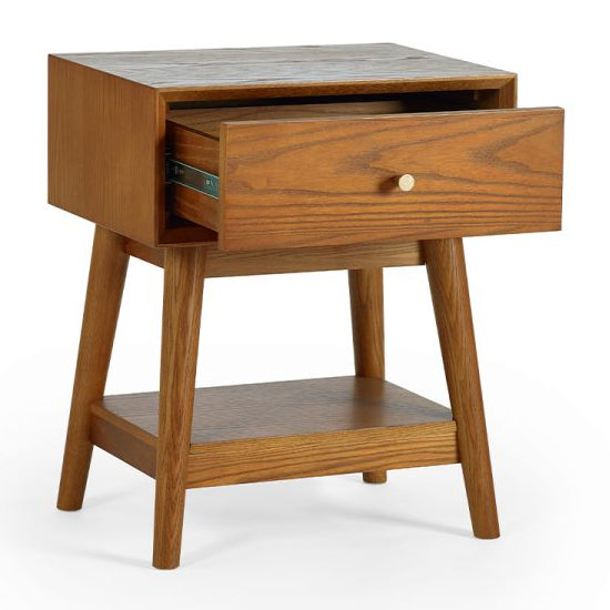 Lowry Wooden Side Table With 1 Drawer In Cherry