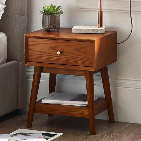 Lowry Wooden Side Table With 1 Drawer In Cherry