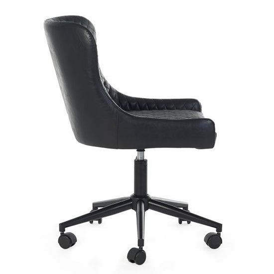 Luxe Faux Leather Home And Office Chair In Black