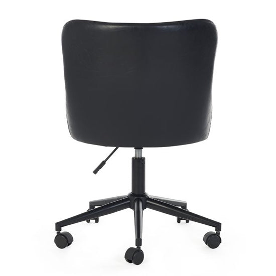 Luxe Faux Leather Home And Office Chair In Black