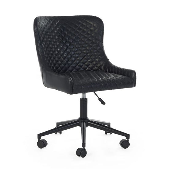 Luxe Faux Leather Home And Office Chair In Black