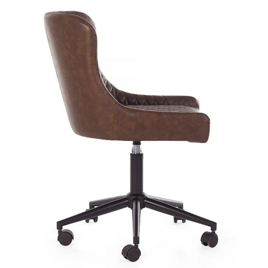 Luxe Faux Leather Home And Office Chair In Brown