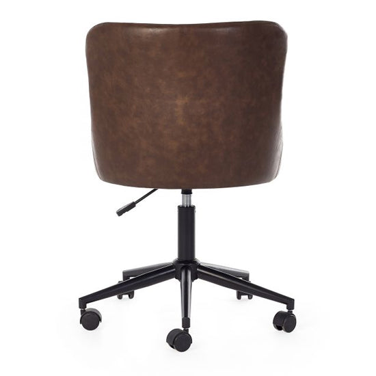 Luxe Faux Leather Home And Office Chair In Brown