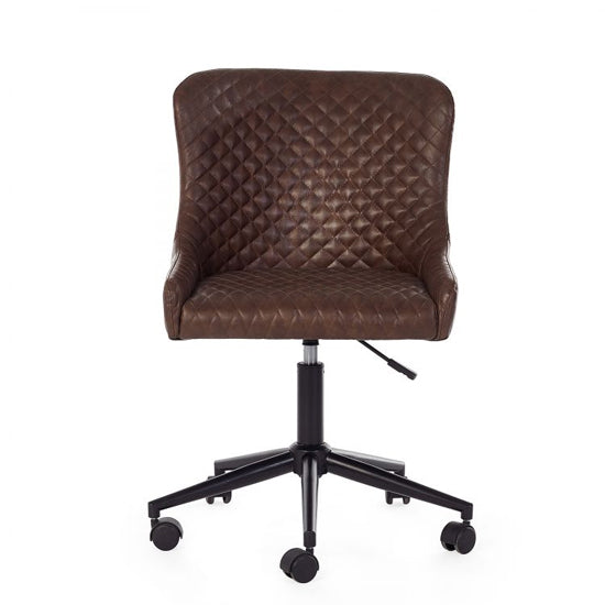 Luxe Faux Leather Home And Office Chair In Brown