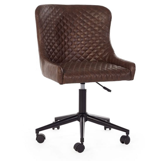 Luxe Faux Leather Home And Office Chair In Brown