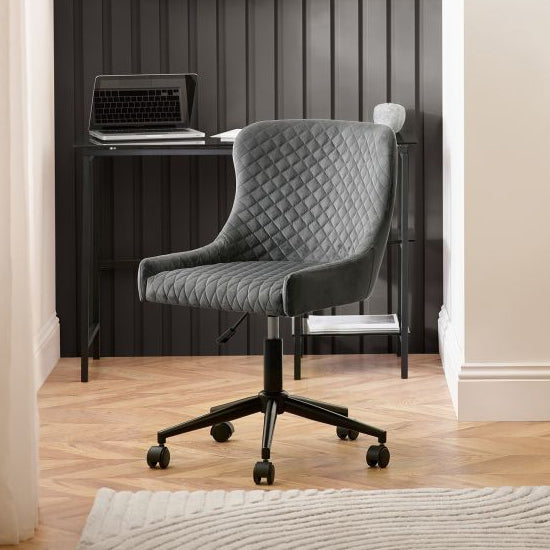 Luxe Velvet Home And Office Chair In Grey