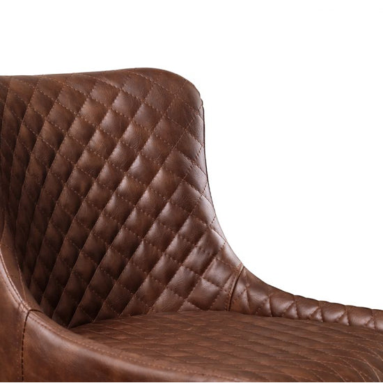 Luxe Faux Leather Bar Stool In Brown