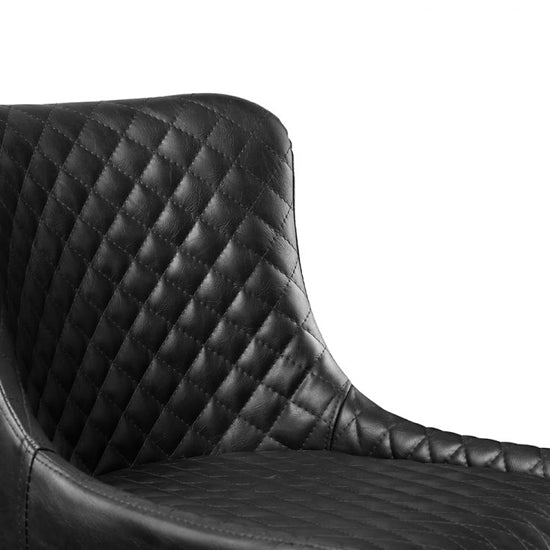 Luxe Faux Leather Bar Stool In Black