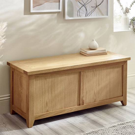 Mallory Wooden Hallway Storage Bench In Oak