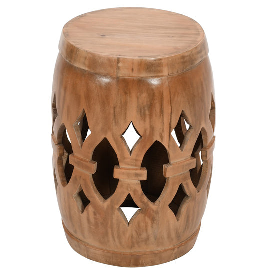 Artwork Solid Mango Wood Side Table In Oak