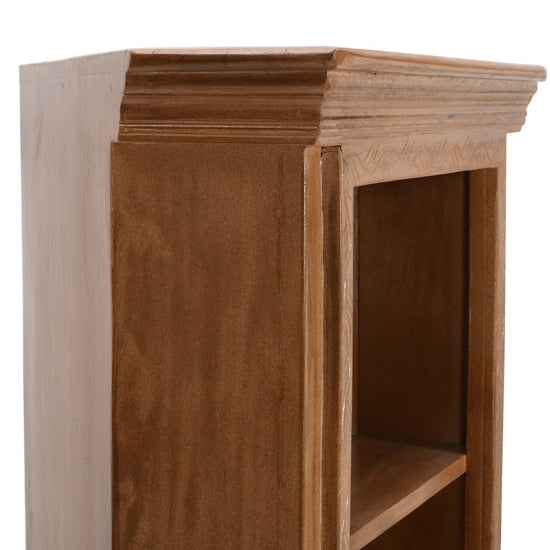 Artwork Solid Mango Wood Corner Bookcase In Oak