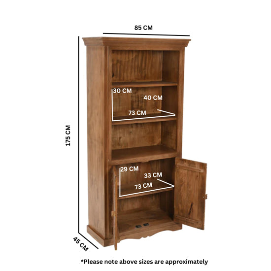 Artwork Solid Mango Wood Large Bookcase In Oak