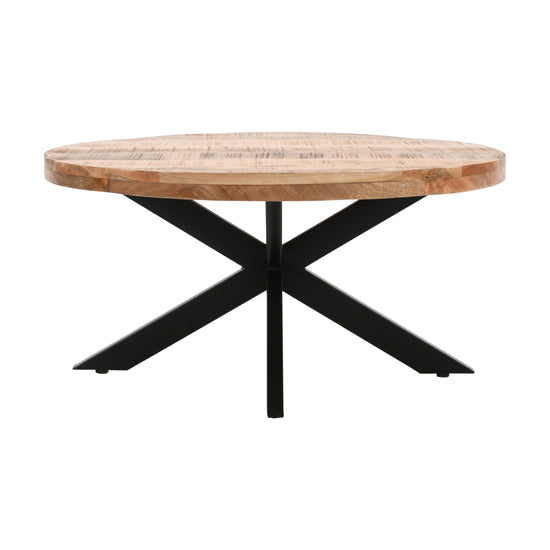 Surrey Solid Mango Wood Coffee Table With Metal Spider Legs