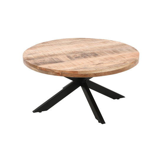 Surrey Solid Mango Wood Coffee Table With Metal Spider Legs