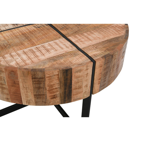 Surrey Solid Mango Wood Coffee Table With Black Metal Legs