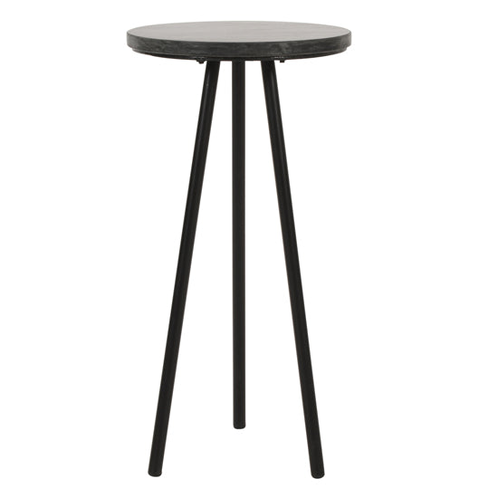 Opal Marble Top Side Table With Black With Black Metal Legs