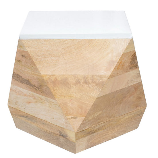 Alfie Solid Mango Wood Side Table In Oak