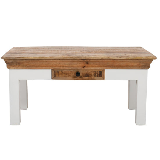 Alfie Solid Mango Wood Coffee Table With 1 Drawer In Oak