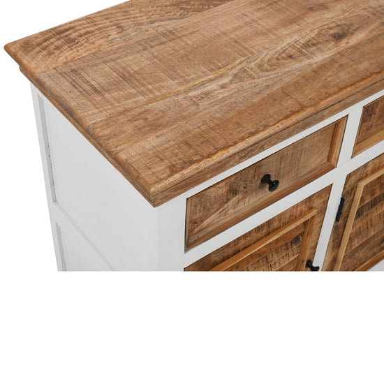 Alfie Solid Mango Wood Sideboard With 3 Doors 3 Drawers In Oak