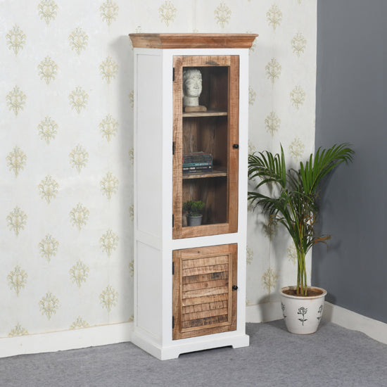 Alfie Wood Display Cabinet With 1 Doors 3 Shelves In Oak