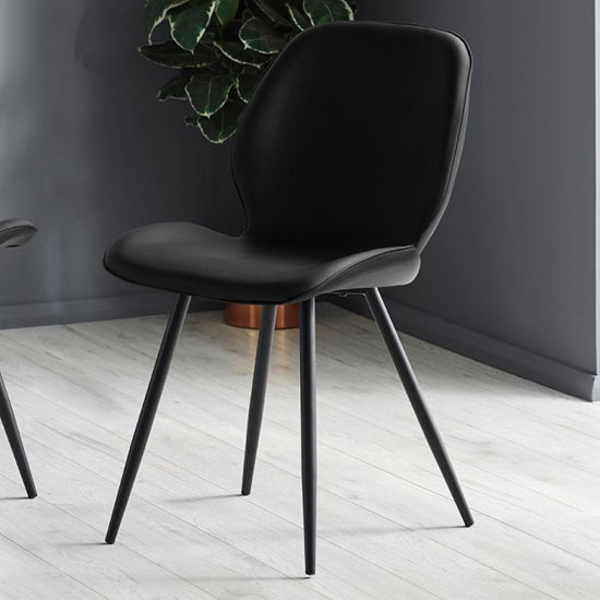 Otto Faux Leather Dining Chair In Black