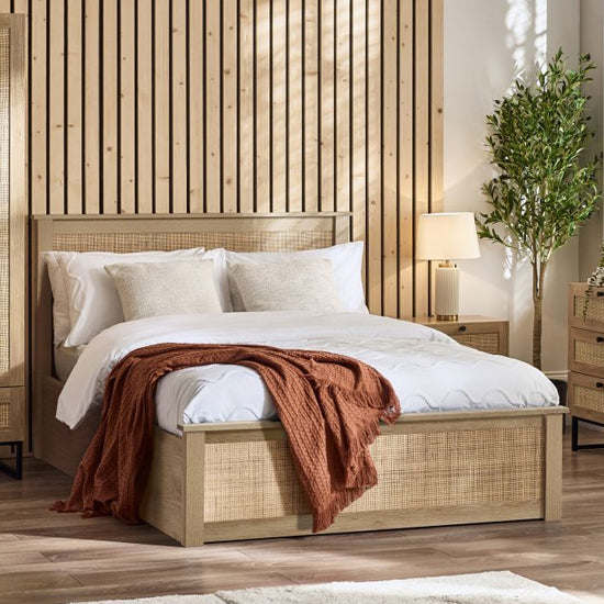 Padstow Wooden Ottoman Double Bed In Oak