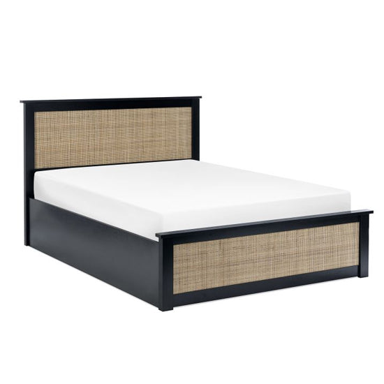 Padstow Wooden Ottoman Double Bed In Black