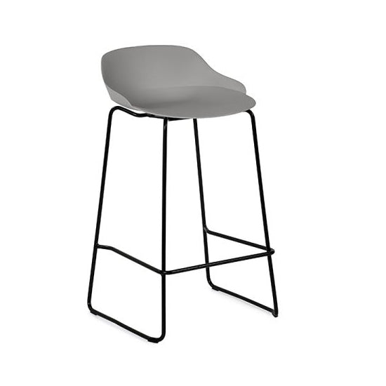 Rocco Plastic Bar Stool In Light Grey