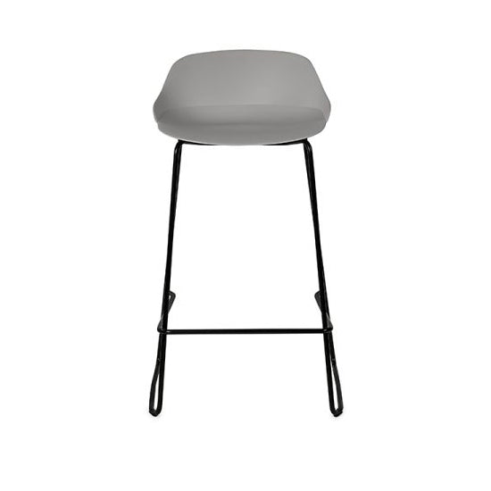 Rocco Plastic Bar Stool In Light Grey