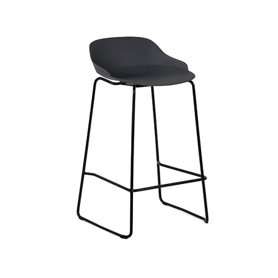 Rocco Plastic Bar Stool In Dark Grey