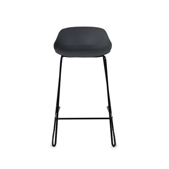 Rocco Plastic Bar Stool In Dark Grey