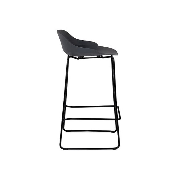 Rocco Plastic Bar Stool In Dark Grey