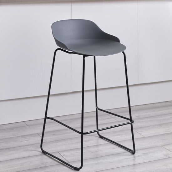 Rocco Plastic Bar Stool In Dark Grey