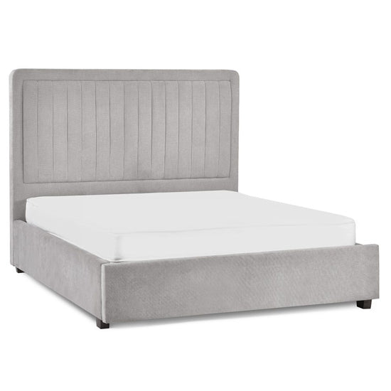 Savannah Fabric Double Bed With Drawer In Grey