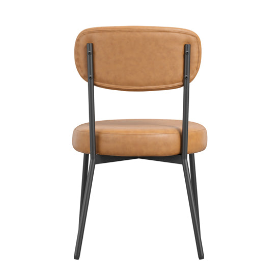 Smith Faux Leather Dining Chair In Caramel