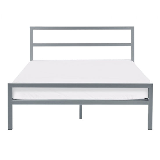 Soto Metal Double Bed In Silver