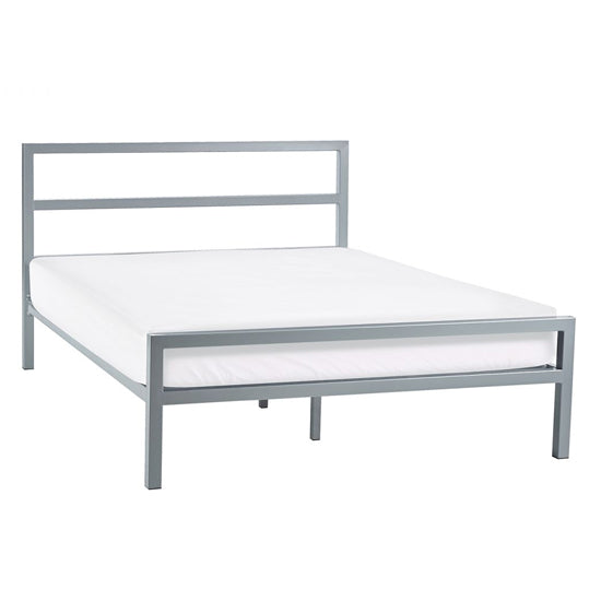 Soto Metal Double Bed In Silver