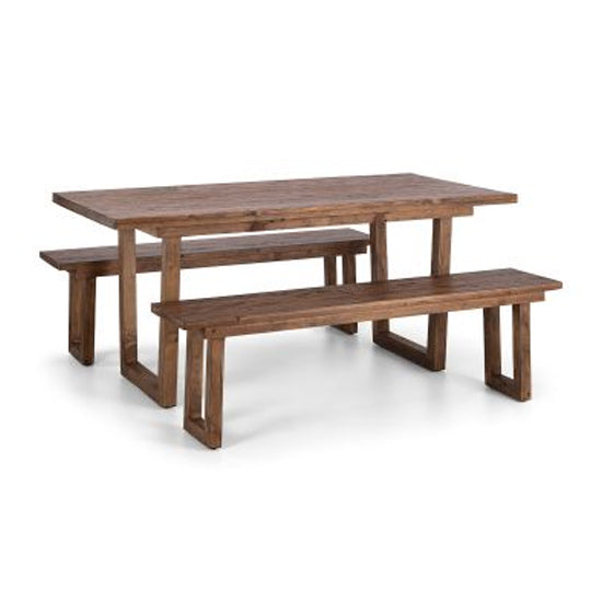 Woburn Reclaimed Pine Wood Dining Table In Rustic Pine