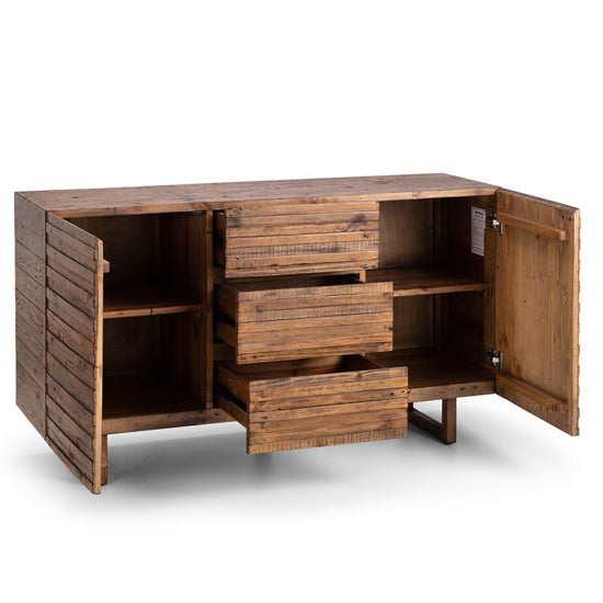 Woburn Reclaimed Pine Wood Sideboard With 2 Doors 3 Drawers