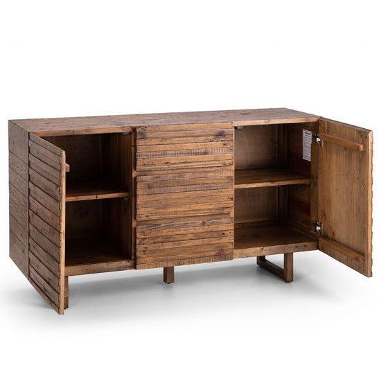 Woburn Reclaimed Pine Wood Sideboard With 2 Doors 3 Drawers