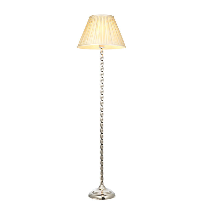 Suki 16 Inch Ivory Shade Floor Lamp With Chatsworth Polished Nickel Base