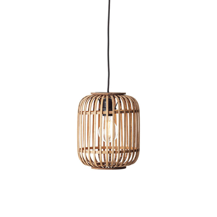 Mathias Ceiling Pendant Light In Natural Bamboo Open Framework