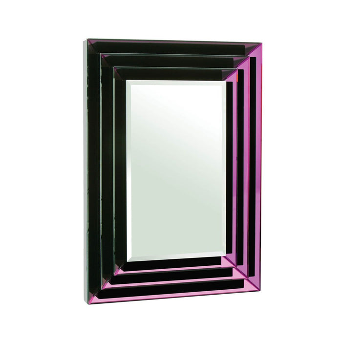 Purple Wall Bedroom Mirror In Purple Bevelled Frame