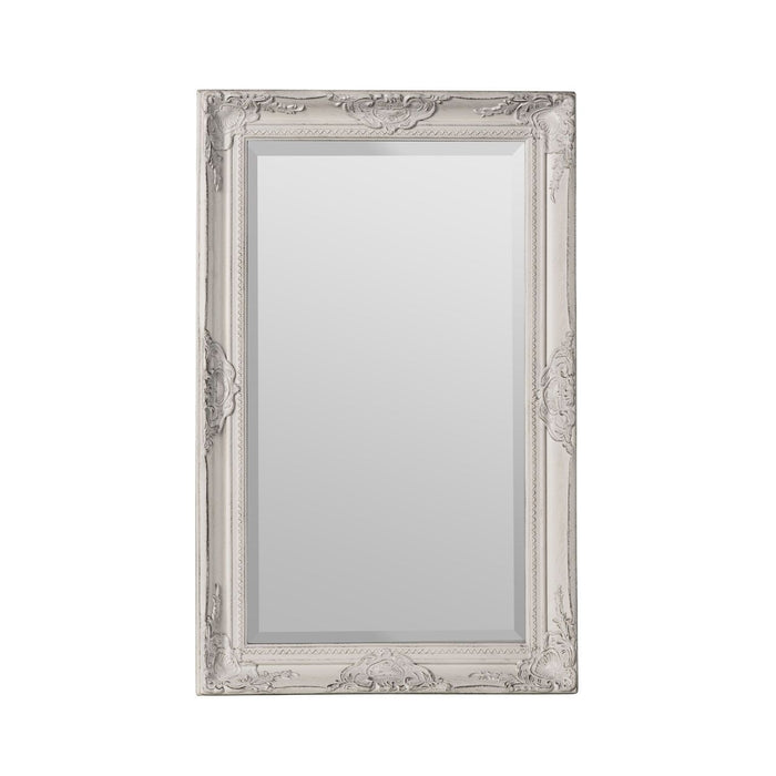 Rustic Classical Wall Bedroom Mirror In Cream Frame