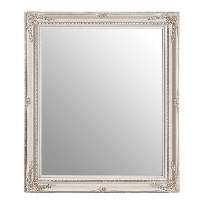 Classic Wall Bedroom Mirror In Silver Wooden Frame